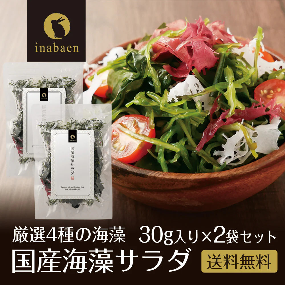 【2個セット】日本橋いなば園 国産海藻サラダ 30g ネコポス メール便送料無料