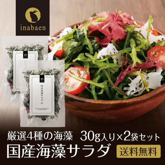 【2個セット】日本橋いなば園 国産海藻サラダ 30g ネコポス メール便送料無料