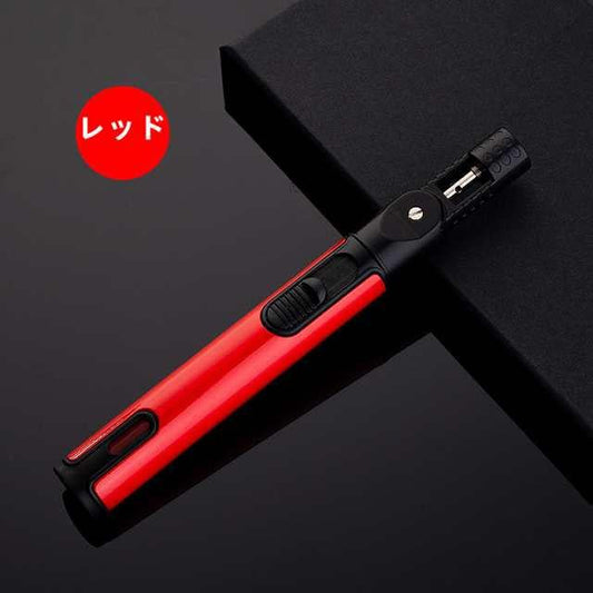 当日発送 電子ライター 折りたたみ式 二つ点火方式 ガス観側窓 電気 ライター 小型 ガス オイル不要 防風 軽量 薄型 プレゼント w377D(レッド)