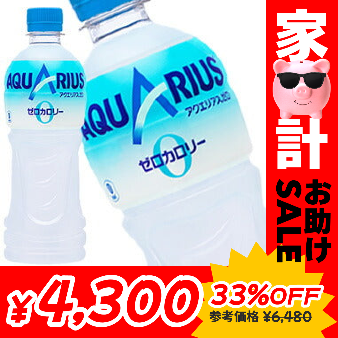 【2?3営業日以内に出荷】【送料無料】［代引不可］コカコーラ アクエリアスゼロ 500mlPET×48本2ケース1配送でお届け［賞味期限：2ヶ月以上]スポドリ 水分補給【家計お助けセール】