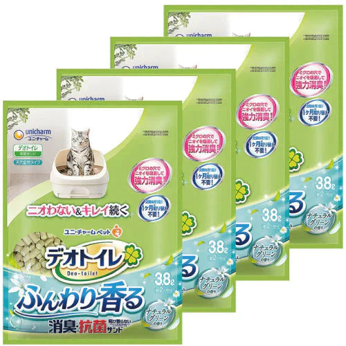デオトイレ　ふんわり香る消臭・抗菌サンド(ナチュラルグリーンの香り)　3.8L　4袋