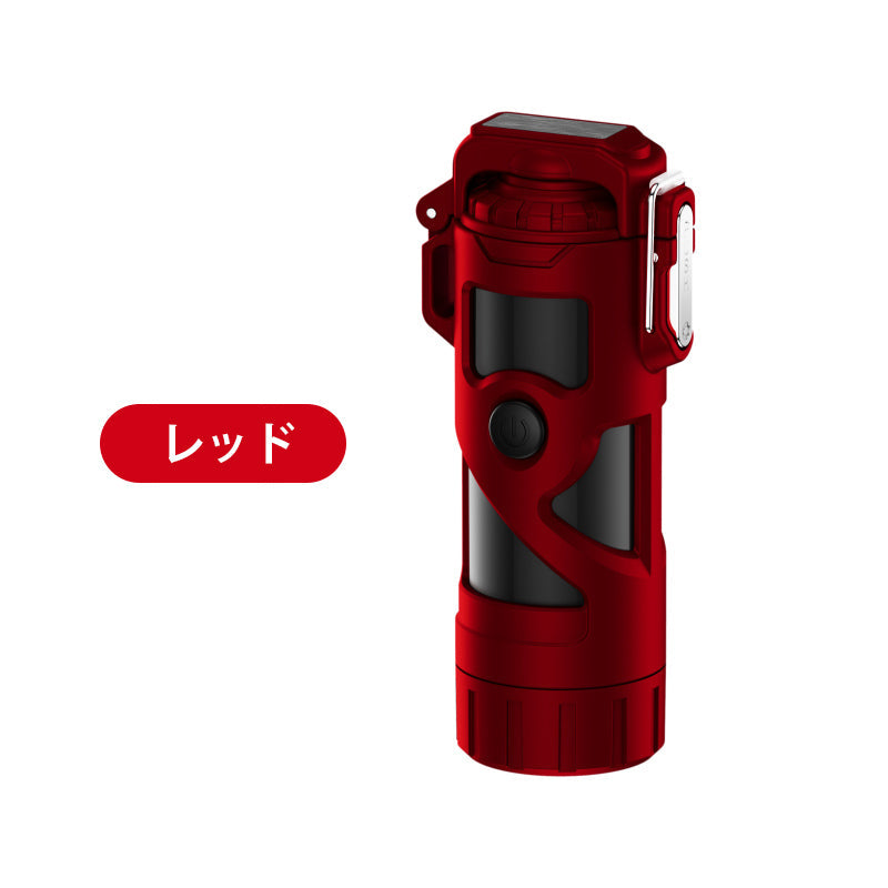 電子ライター Type-C充電式 防塵 防水 防風 無炎 懐中電灯機能 3段階照明モード 小型 軽量 無火炎 LED電量表示 アウトドア 登山 キャンプ 防災 プレゼント w666A(ブラック)