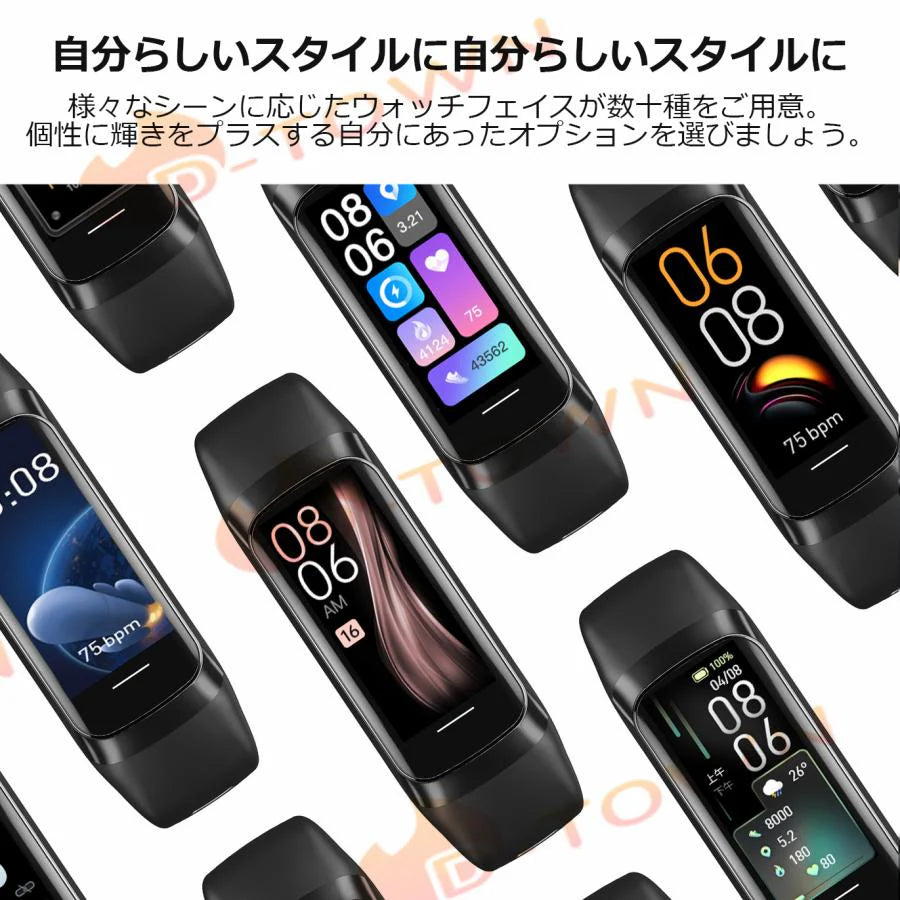 スマートウォッチ 腕時計 スマートブレスレット 血圧 血中酸素 日本語 24時間体温測定 iphone android 対応 歩数計 Line 心拍計 健康管理 おすすめ s046A(ブラック)
