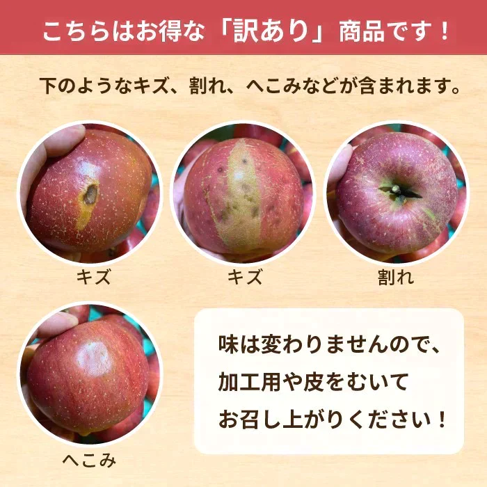 「サンふじ3キロ箱訳アリ品」農林水産大臣賞 訳あり りんご サンふじ ふじ 長野県産 安曇野 信州産 産地直送 送料無料 3キロ 箱使用 果物 フルーツ 鮮度抜群 産地直送