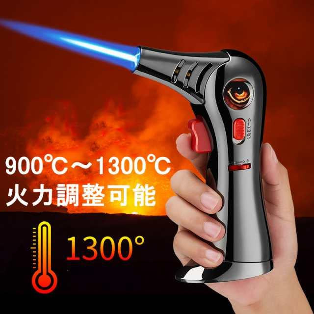 ライター 電子ライター ガス式 父の日 小型 防風 軽量 薄型 おしゃれ 誕生日 記念日 プレゼント 多用途 ガスバーナー 協力集中炎 料理 作業 火起こし w257C(ゴールド)