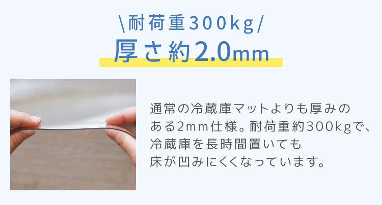 【Lサイズ】冷蔵庫マット クリア 透明 傷防止マット 床保護シート 53×62cm 65×70cm 70×75cm 冷蔵庫 ～300L ～500L ～600L 下敷き PVCマット クリアマット 透明マット キッチンマット 洗濯機マット フローリング 床 保護マット 床暖房対応