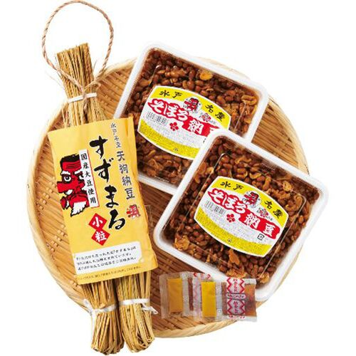 【終売】茨城 「元祖天狗納豆」 水戸納豆 (すずまるわら納豆(70g×2)×1 そぼろ納豆300g×2)