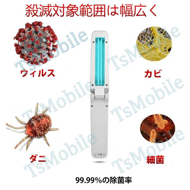 終売　　折り畳み 紫外線殺菌灯 UVC除菌器 ライト 殺菌 現金消毒 紙幣消毒 キャッシュ消毒 USB給電 小型 持ち運び ポータブル UV滅菌器 マスク消毒 コロナ対策 殺菌装置