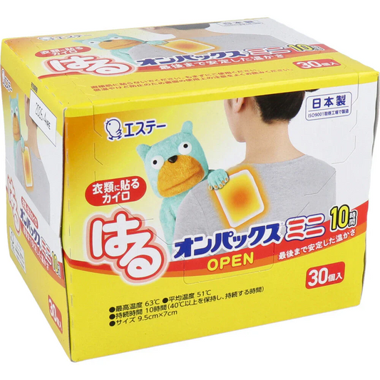 エステー はるオンパックス ミニ 衣類に貼るカイロ 10時間用 30個入り X3箱