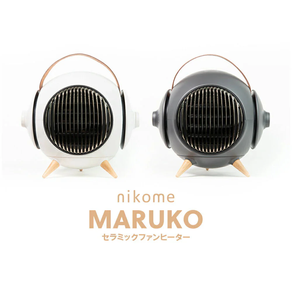 【2個セット 01.ホワイト+ホワイト】nikome セラミックファンヒーター NKM-MRK01