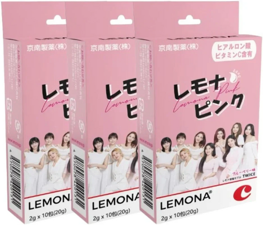 LEMONA(レモナ) ×TWICE 　ビタミンC　ヒアルロン酸　サプリメント レモナピンク10包×3箱セット