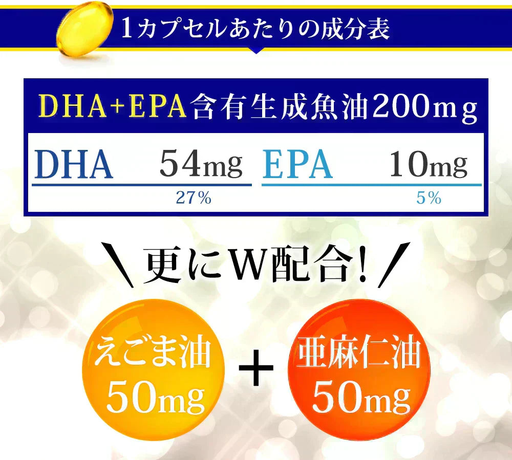 ＤＨＡ＋ＥＰＡ オメガ3系α-リノレン酸 亜麻仁油 《約6ヶ月分》 ※6/26 10時より約5ヶ月分から約6ヶ月分に内容を変更しております。
