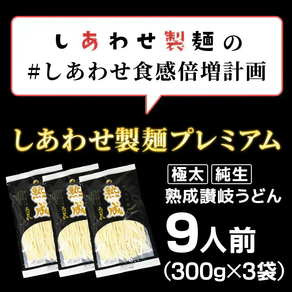 製造直売 本場讃岐 熟成うどん ９００ｇ （３００ｇｘ３袋） 約９人前 jukuseiudon9