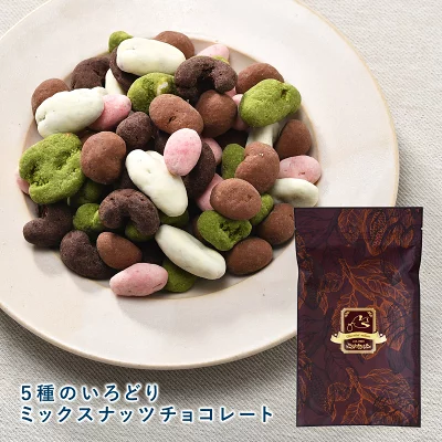 ５種のいろどりミックスナッツチョコレート 200g チョコ 2024 ナッツチョコ【3～4営業日以内に出荷】［基本冷蔵/冷凍も可］チョコレート 自分用 オシャレ かわいい ギフト