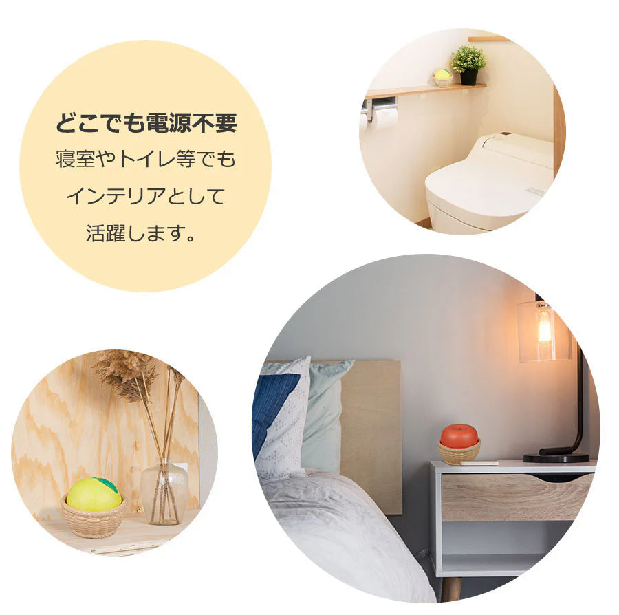 【ゆず】気化式加湿器 卓上 かわいい おしゃれ 水だけ 静音 陶器 上部吸水 オフィス 寝室 リビング 赤ちゃん 子供 ペット / 潤いECOセラミック ゆず・りんご