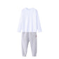 2点セット グレー 90cm Tシャツ長袖 白 1枚 と スウェットズボン1枚 体育 体操服 子供 キッズ パンツ 秋 春 冬 通気性 運動会 イベント 男女兼用 90 100 110 120 130 140 150
