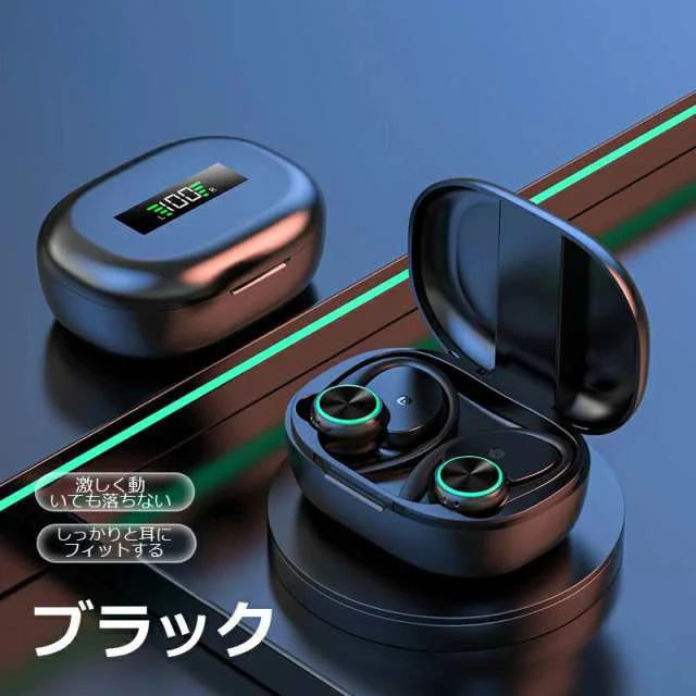 イヤホン 耳を塞がない ワイヤレス bluetooth 5.3 ランニング オープンイヤー ワイヤレスイヤホン ジョギング イヤーカフイヤホン 耳掛け式 マイク 高音質 w602A(ブラック)
