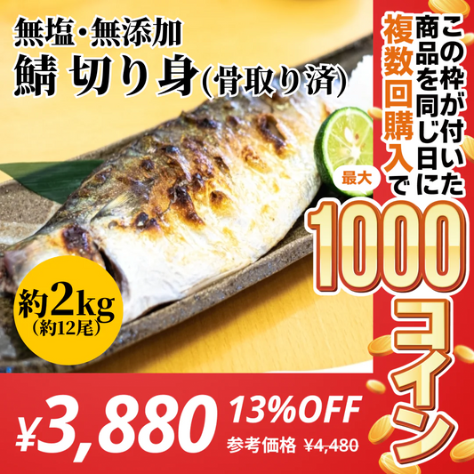 さば 無添加 無塩  サバ 鯖 約2kg(約12尾）【コインバック対象】