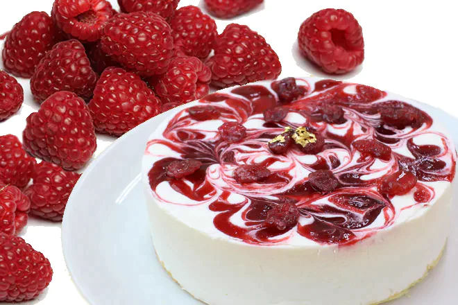【1個】「手作りフランボワーズレアチーズケーキ」濃厚で滑らかなレアチーズとフランボワーズの酸味が絶妙 | 大手老舗百貨店の通販カタログの表紙にも掲載されているショップのケーキです♪