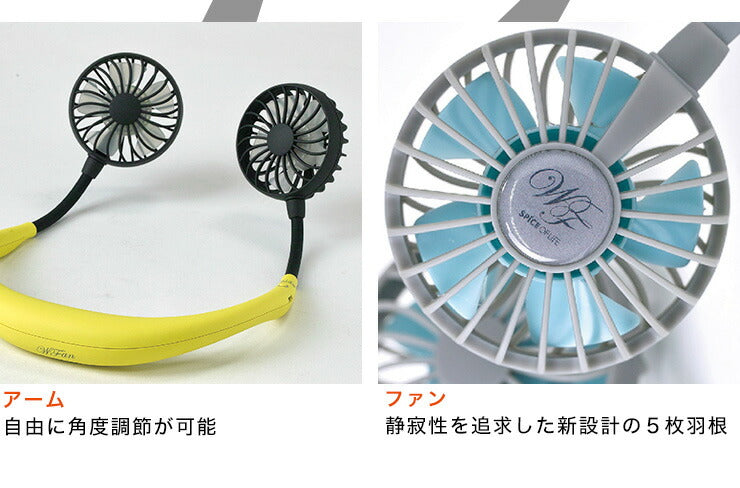 (ブラック)ダブルファン ミニ扇風 扇風機 ポータブル扇風機 首掛け扇風機 ハンズフリー 扇風機 携帯用扇風機 扇風機 機 ポータブルファン【送料無料】
