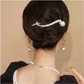 (ホワイト)キラキラヘアピン クリップ 花 パール付き ヘア留め ヘアアクセサリー ヘア爪 クランプ かわいい オシャレ 髪飾り 大人 春夏秋
