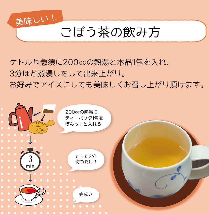【ごぼう茶 紅玉ブレンド】 青森県三沢産ごぼう使用 ティーバッグ　6g×12包入　定形外郵便にて発送【7021】
