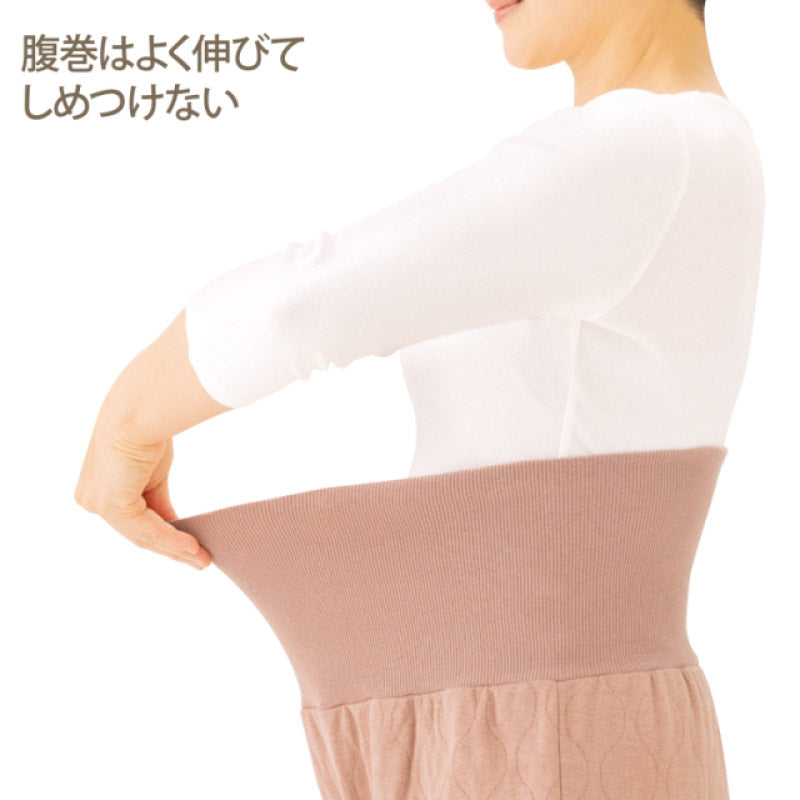 【ローズ Ｍ-L】パジャマ ナイトウェア ルームウェア レディース うるふわキルトのあったかパジャマ おすすめ 人気 冷え性対策 腹巻き付き 安眠 快眠 足首 冷え性対策グッズ 冷え対策 保温グッズ 母の日 誕生日 プレゼント ギフト