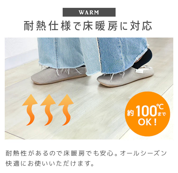 【Lサイズ】【スリムタイプ】冷蔵庫マット クリア 透明 傷防止マット 床保護シート 70×13cm 冷蔵庫 下敷き PVCマット クリアマット 透明マット キッチンマット 洗濯機マット フローリング 床 保護マット 床暖房対応