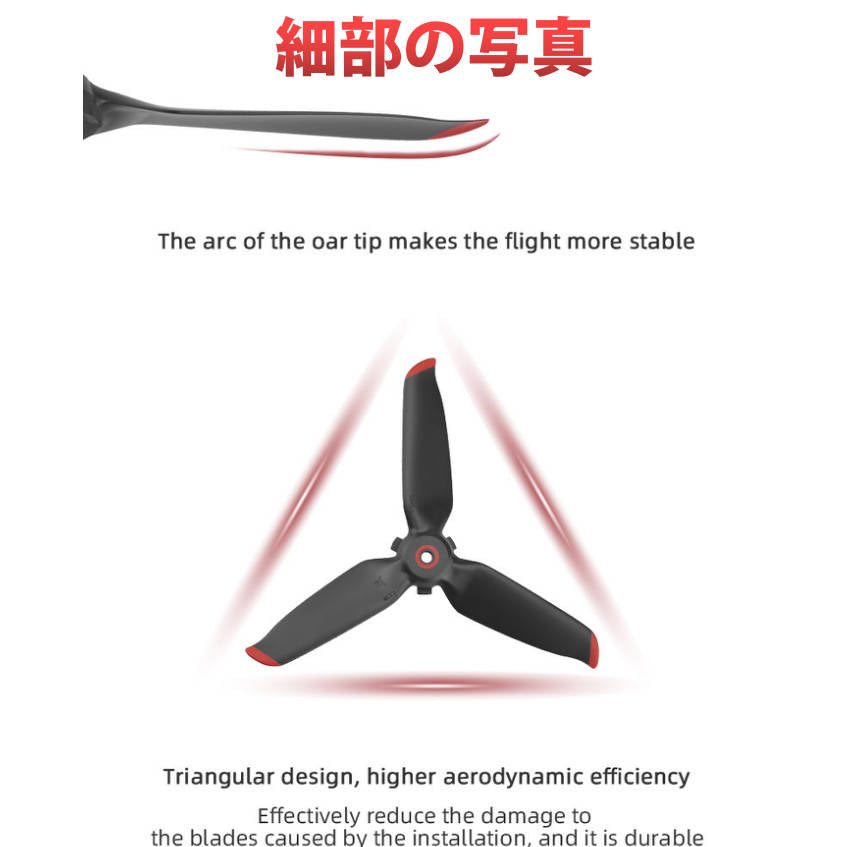 DJI FPV 適用プロペラ2本セット 1ペア Aタイプ1本 Bタイプ1本 ドローンDJI FPV交換用ブレード Propellers スペア部品 Tsmoile TSモバイル
