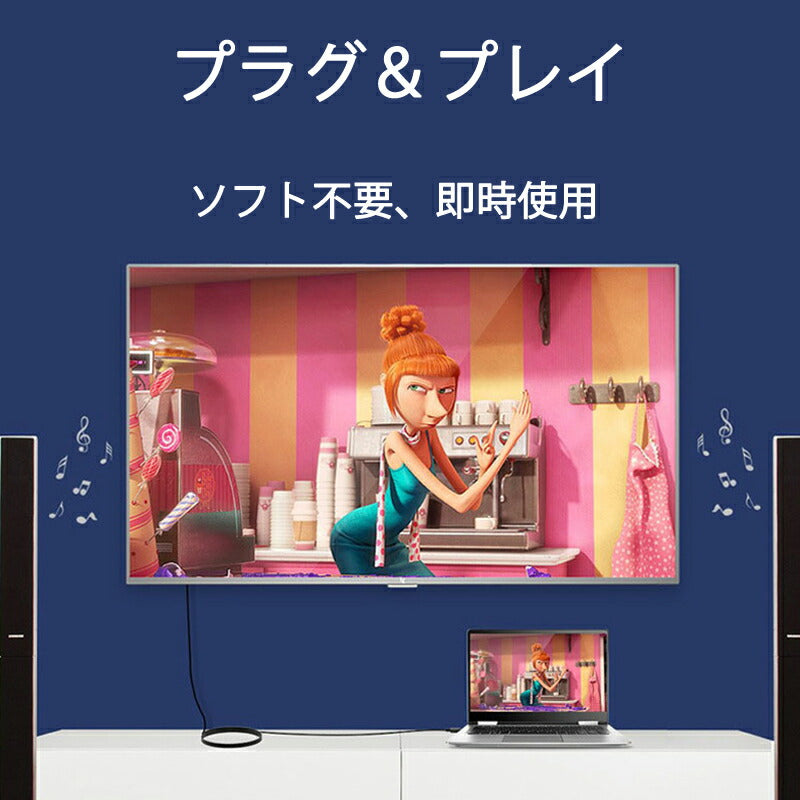 Displayport to HDMI 変換 ケーブル 1.8m dp hdmi 4K アダプタ オス DP HDMI ケーブルディスプレイポート ケーブル アダプター PC モニター ディスプレー接続