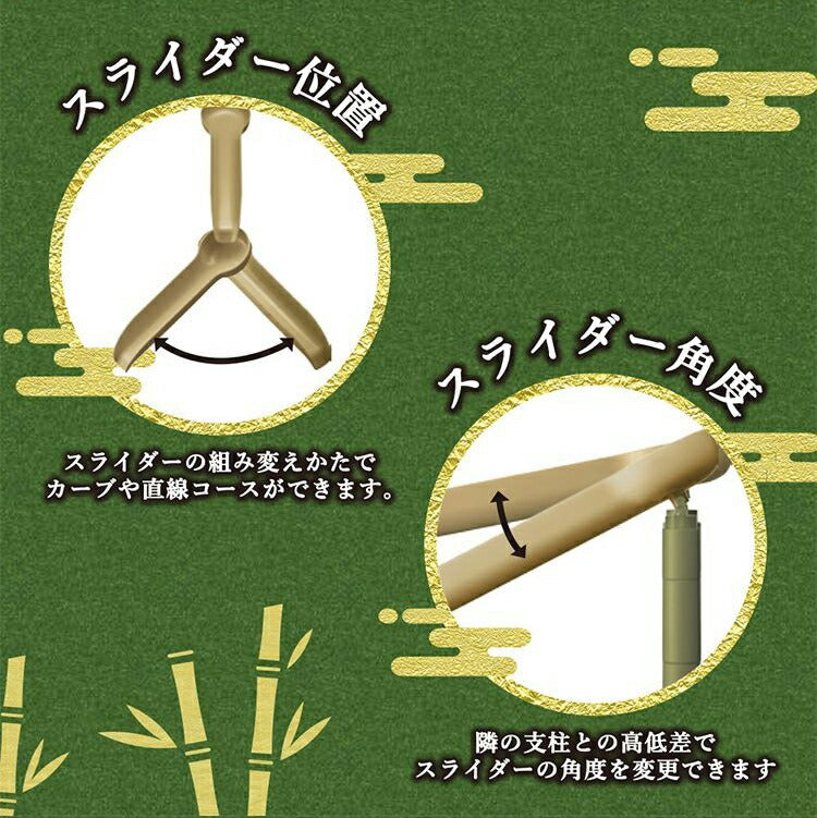 二代目 竹の涼亭 流しそうめん 流しそうめん器 薬味ポケット付き 卓上 コードレス 電池式 夏 竹風 室内 素麺 ダブルコース
