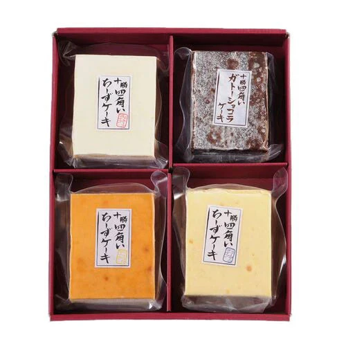 【終売】北海道 十勝四角いチーズケーキ＆ガトーショコラ 140g×4