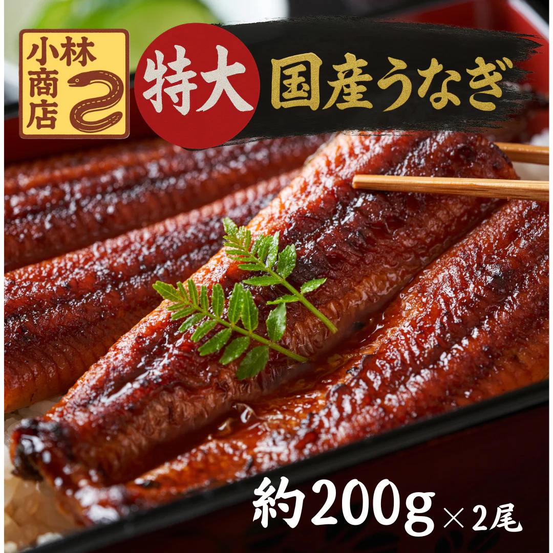 【国産】特大うなぎの蒲焼き 200g×2尾　うなぎ 鰻 丑の日