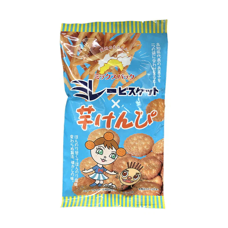 「 ミレービスケット 芋けんぴ ミックスパック 100g 3袋 」 送料無料 スイーツ グルメ食品 メール便 お菓子 ビスケット 塩 まじめミレー 野村 高知 いもけんぴ ギフト 人気 美味しい 買いまわり もう一品