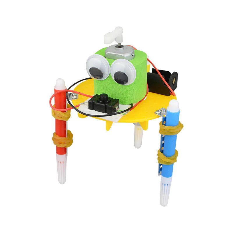 工作キット らくがきロボット ペン くるくる回る 電池式 子供 おもちゃ 図工 制作 DIY 自由研究 夏休み 冬休み 小学生 組み立て簡単 キッズ 誕生日 プレゼント