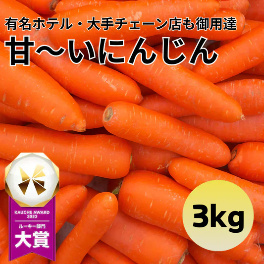 【有名ホテル御用達！】にんじん 3kg(1kg×3p) 農家 野菜 人参 ニンジン フルーツ 青果 市場 果物 フルーツ ギフト 食品 家庭用 贈答 料理