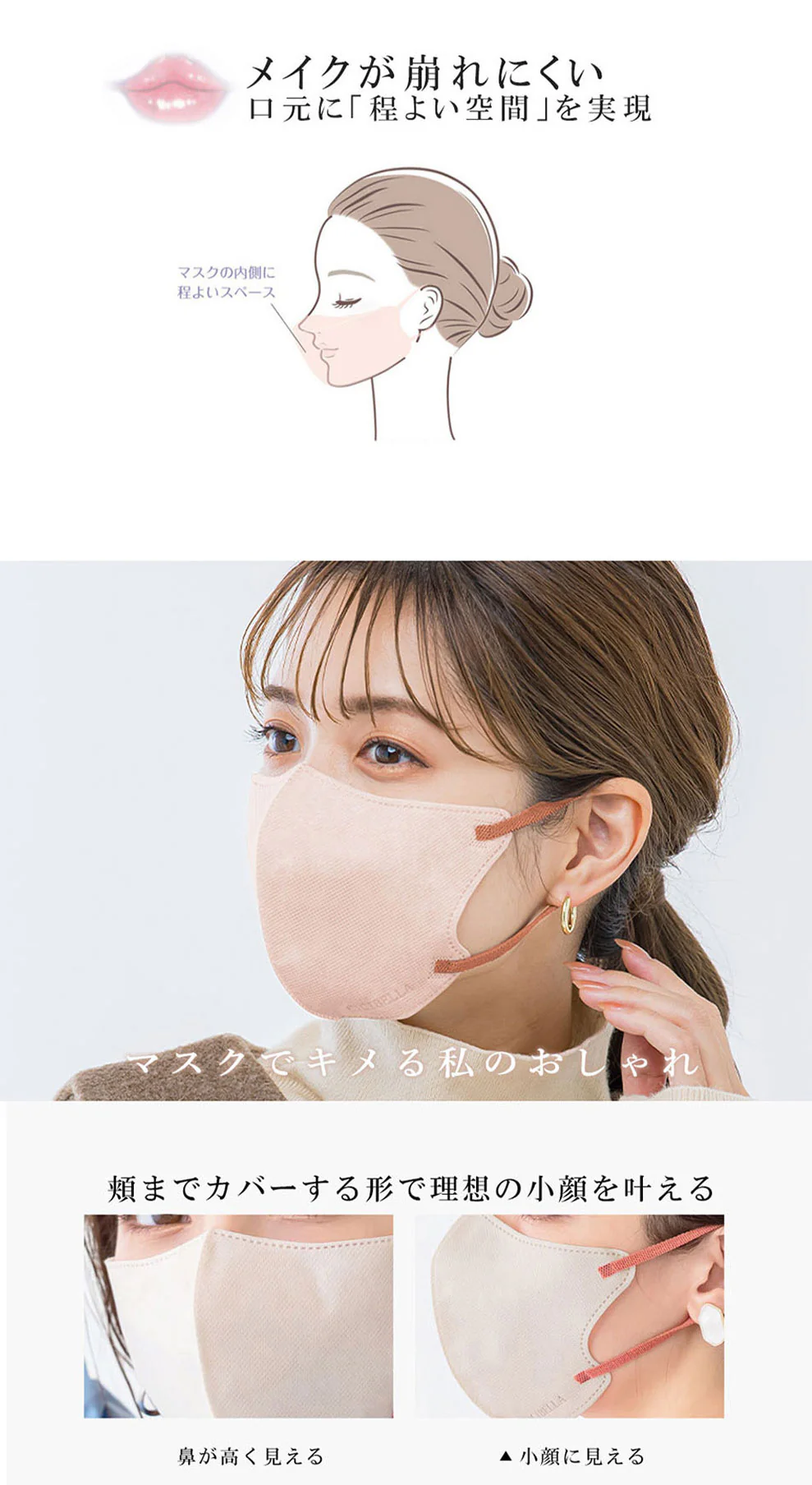 CICIBELLA【グレー・40枚入】＼薄型マスク・通気性改良3層薄型・美容医師監修／3dマスク バイカラー 不織布 立体 シシベラマスク 大人用 血色マスク カラーマスク 使い捨て 小顔チークマスク 耳が痛くならない PM2.5 飛沫防止 呼吸しやすい