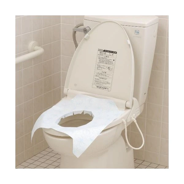 トイレに流せる使い捨て便座シート 東京クイン 業務用エルシート 帯包装ホワイト 60枚Ｘ50束