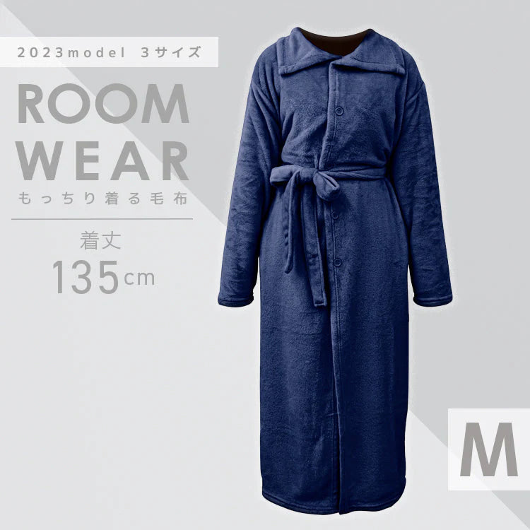 【Mサイズ】【ネイビーブルー】着る毛布 ルームウェア S M Lサイズ 毛布 あったかグッズ ルームウェア 冬 もこもこ パジャマ レディース かわいい メンズ ロング ショート マタニティ ナイトウェア ブランケット 部屋着 おしゃれ 可愛い 秋冬