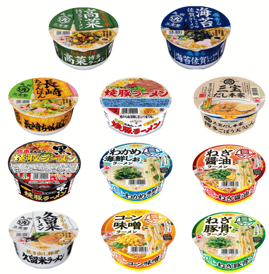 【カップ麵Re】九州の味めぐり 九州サンポー食品 ラーメン 6個に具ダク6個の12食セット 関東圏送料無料