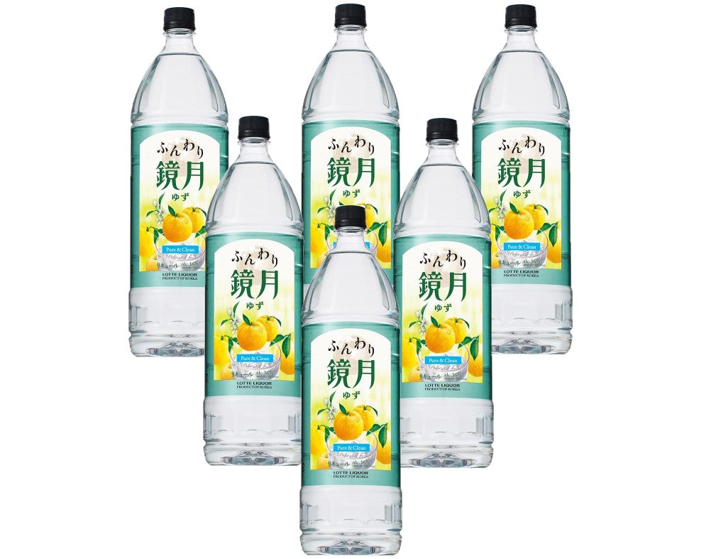 【送料無料】 サントリー ふんわり鏡月 ゆず ペット 1800ml 1.8L×1ケース/6本