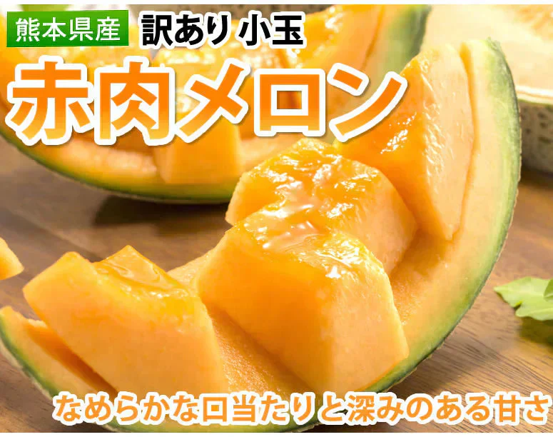 メロン 訳あり 小玉 赤肉メロン 送料無料 2玉 お取り寄せ 熊本県産 クインシーメロン フルーツ
