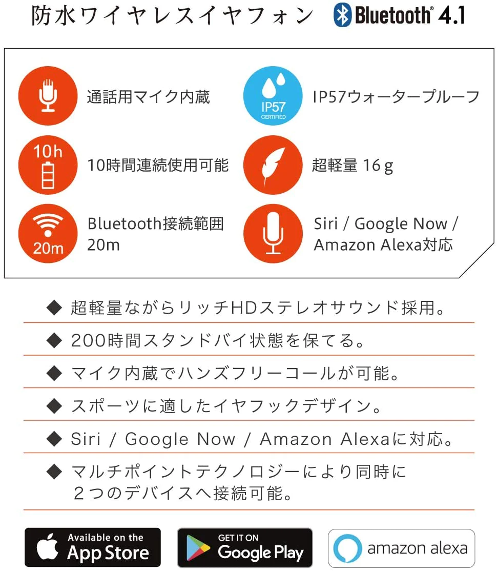 超軽量防水ワイヤレスイヤホン モトローラ Motorola Verve Loop2+ CLV-630【エコ得】