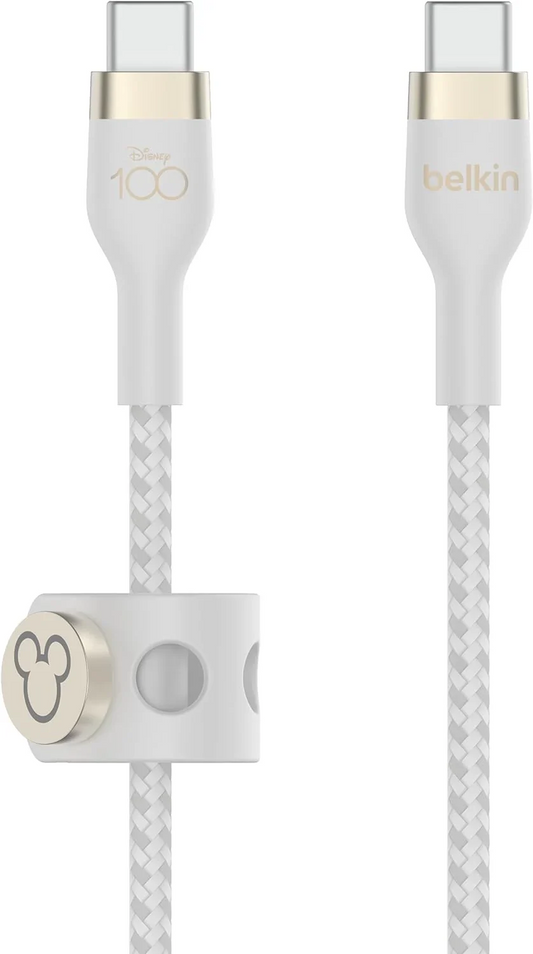 【ディズニー 限定モデル 創立100周年 】 Belkin USB-C 編組シリコン 2m ケーブル iPhone 15 MacBook iPad Galaxy Android スマートフォン 急速充電 超高耐