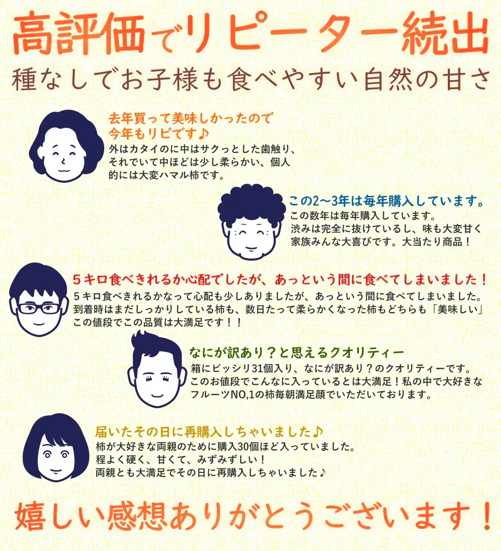 【11月上旬-下旬頃ご注文受付順次】訳あり庄内柿7.5kg前後バラ詰め　種なし柿を産地直送でお届け！ご家庭用にちょっと訳あり柿を特盛りで届け