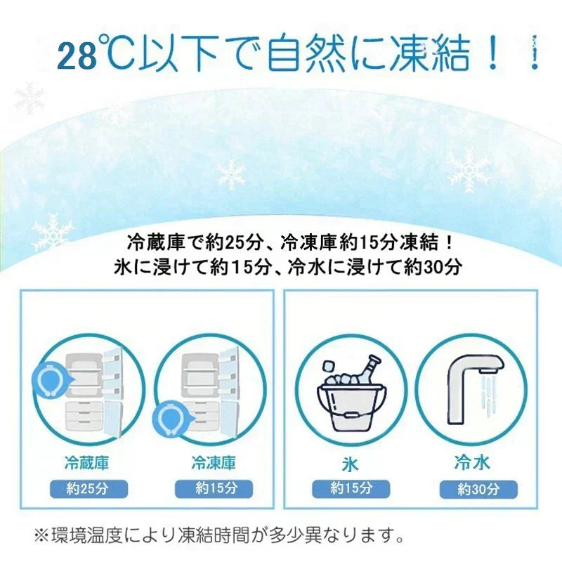 【ブルー 大人サイズ 1個 送料無料】ネッククーラー クールリング アイスリング 28℃ 冷却グッズ 暑さ対策用品 自然凍結 スマートアイス ネックバンド 温度でひんやりキープ 繰り返し 暑さ対策 冷却グッズ 首 冷却 電池なし 送料無料