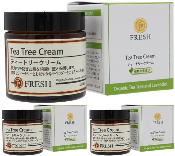 3個セット レターパックプラス発送 スキンケア クリーム ティートリークリーム FRESH フレッシュ 天然アロマオイル リラックス コーラルムーン 保湿クリーム 顔 オーガニック