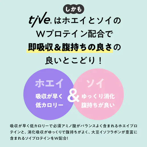 【巨峰＆マスカット】女性向けプロテイン 500g tive プロテイン ホエイプロテインとソイプロテインのＷプロテイン製法 ホエイ ソイ ダイエット 置き換えダイエット 送料無料