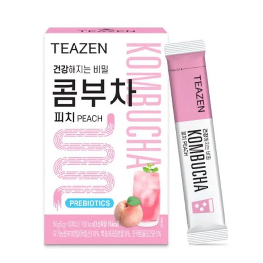 5g×10包 TEAZEN ティーゼン コンブチャ KOMBUCHA （ピーチ味）正規輸入品 韓国 BTS ジョンググ 乳酸菌 健康食品
