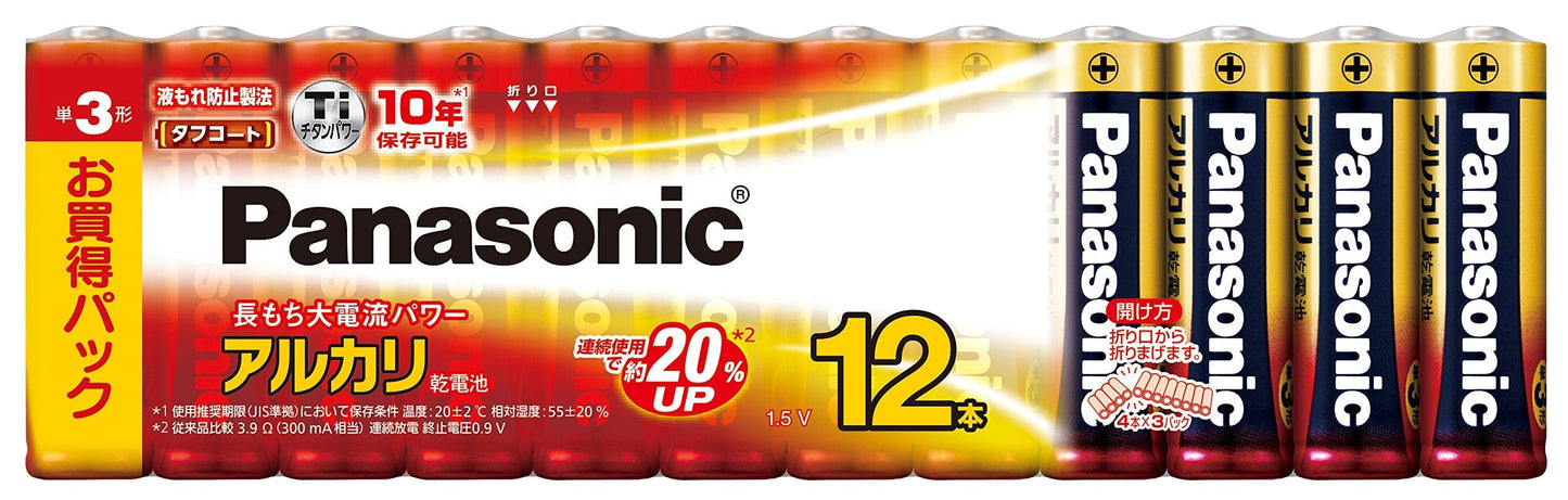 ＬＲ６ＸＪ／１２ＳＷ　アルカリ単三１２Ｐ 容量12P パナソニック 乾電池